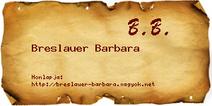 Breslauer Barbara névjegykártya